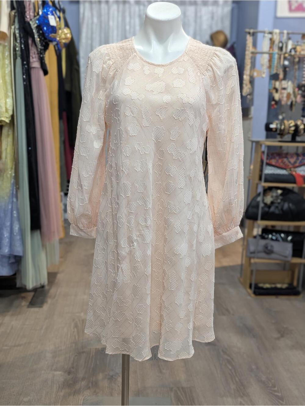 Calvin Klein Light Pink With Gold Threads Dress